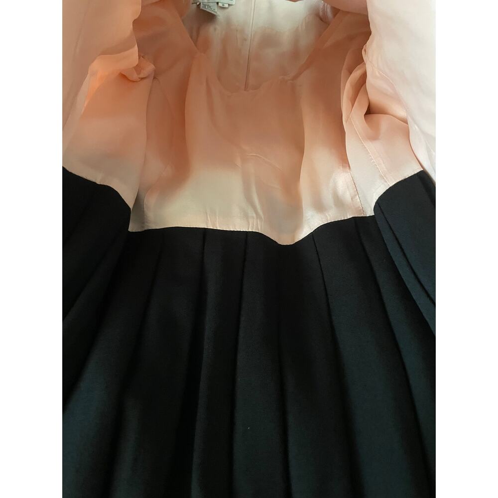 VTG Karin Stevens Pink and Black Maxi dress with Faux Jacket top SZ 6 - Picture 10 of 10